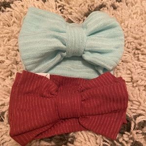Two baby bow headbands